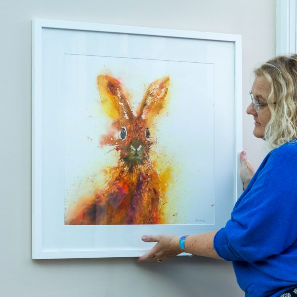 Fine art hare print framed