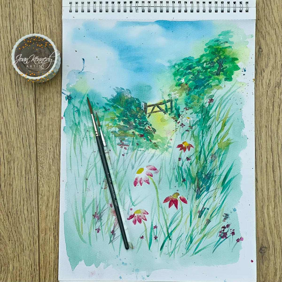 watercolour workshop preparation by Joan Kennedy artist