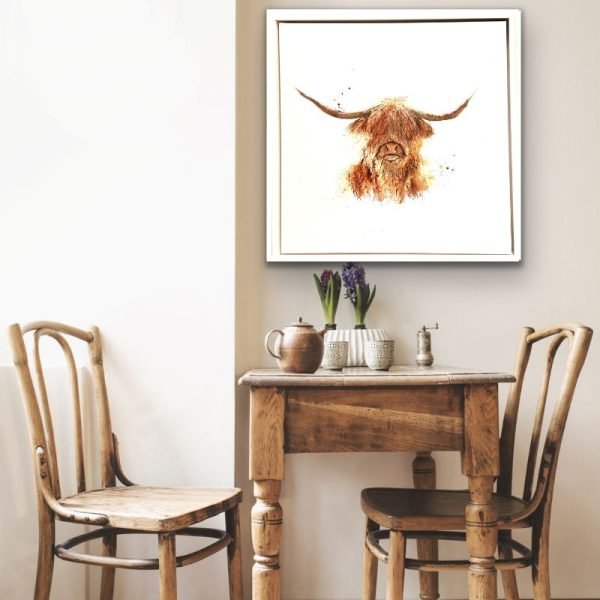 highland cow watercolour contemporary design