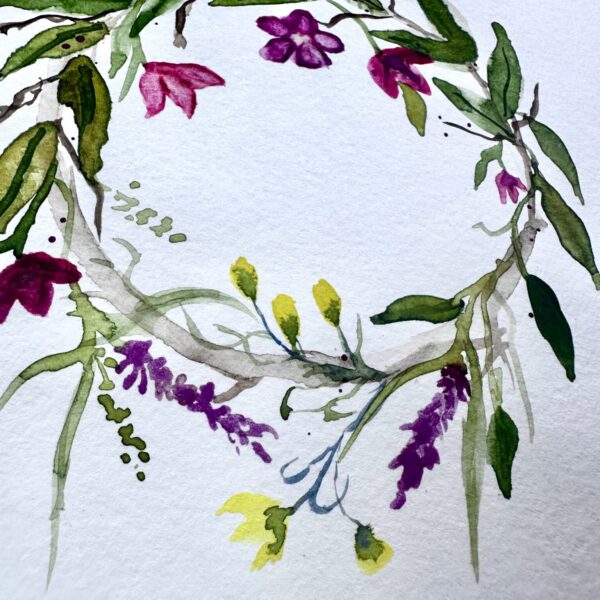 Watercolour summer wreath